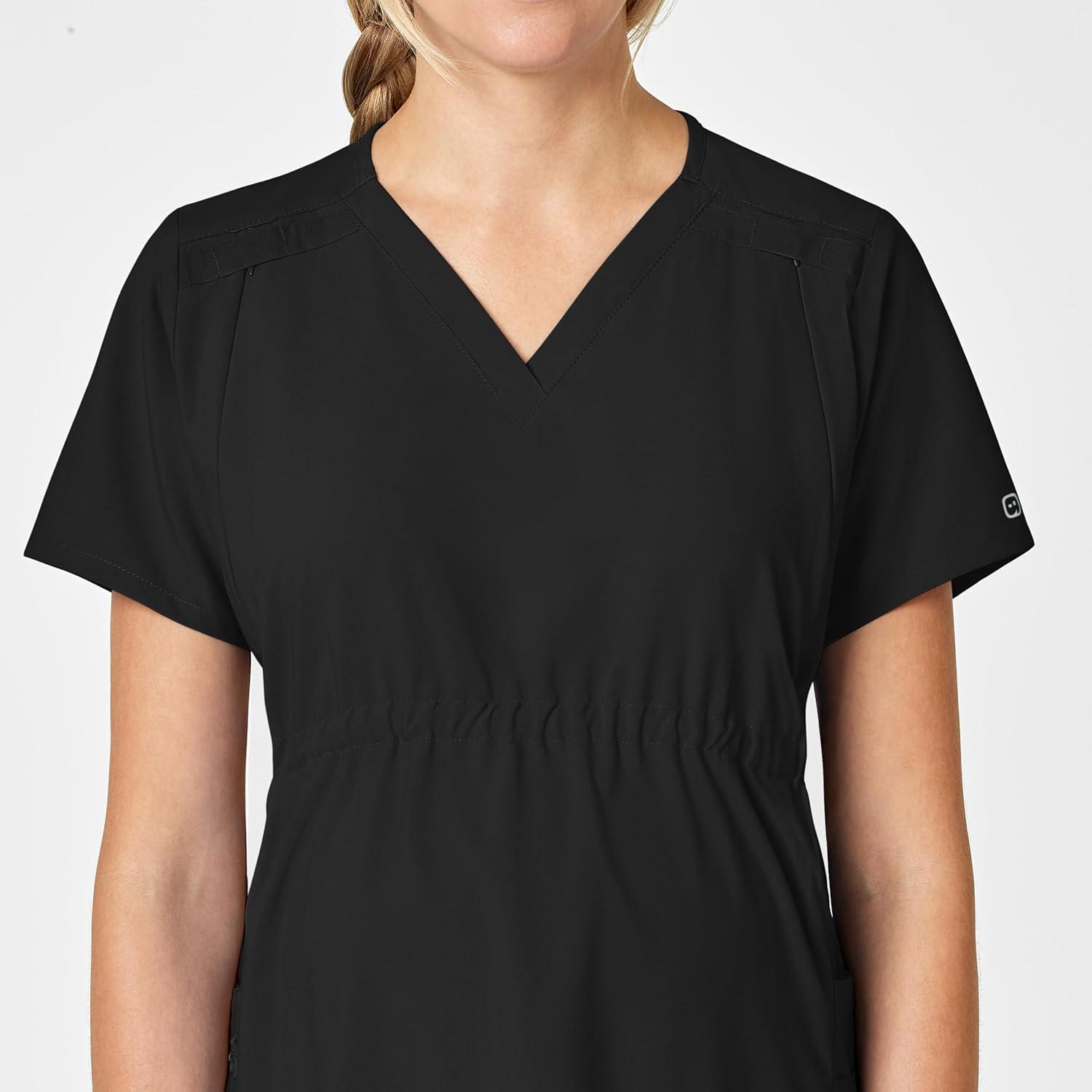 imageWink Scrubs for Women W123 Maternity VNeck Tops with 5 PocketsBlack