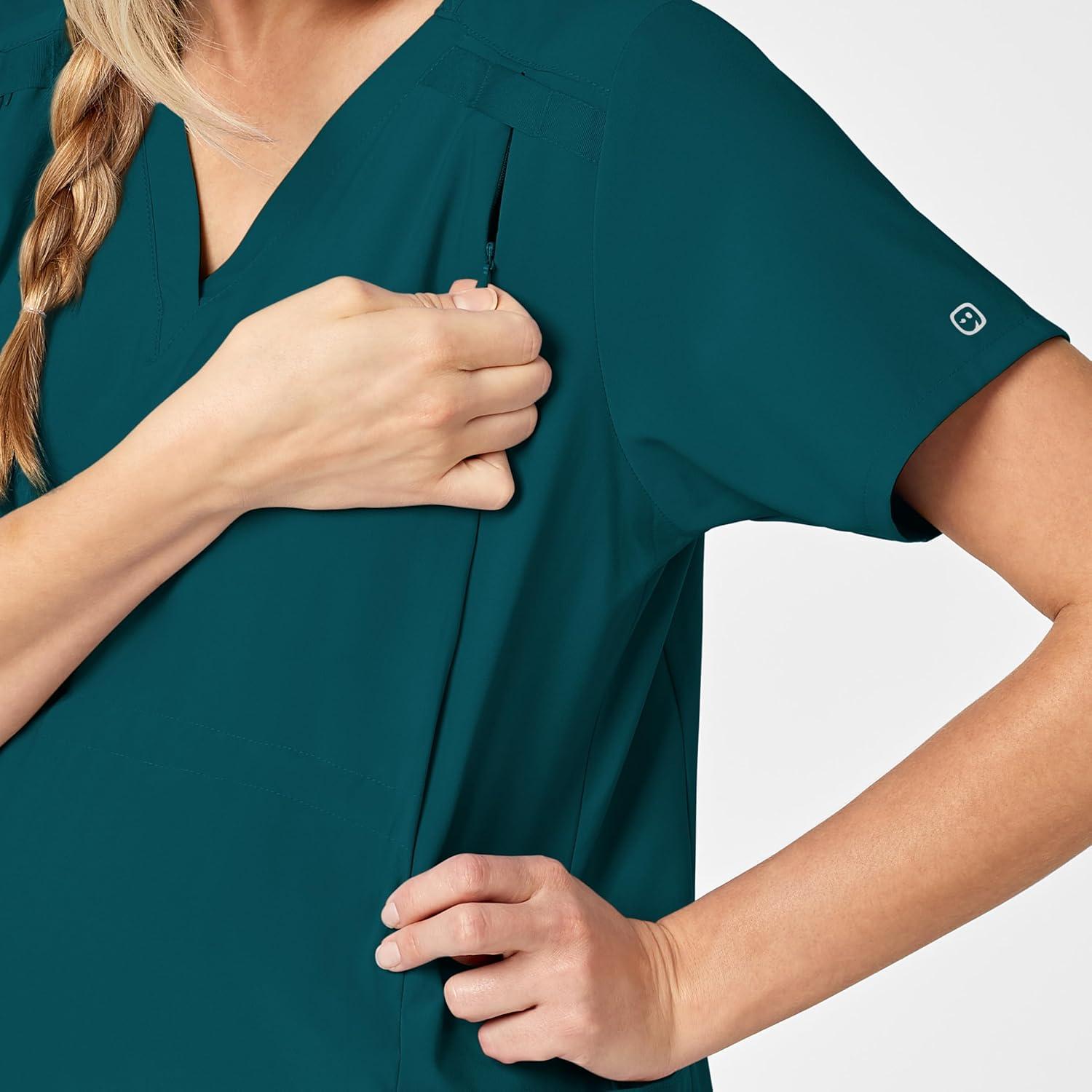 imageWink Scrubs for Women W123 Maternity VNeck Tops with 5 PocketsCaribbean