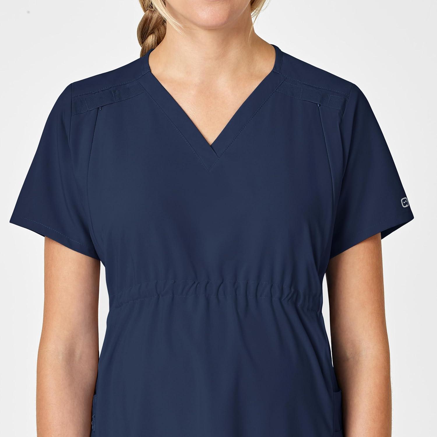 imageWink Scrubs for Women W123 Maternity VNeck Tops with 5 PocketsNavy