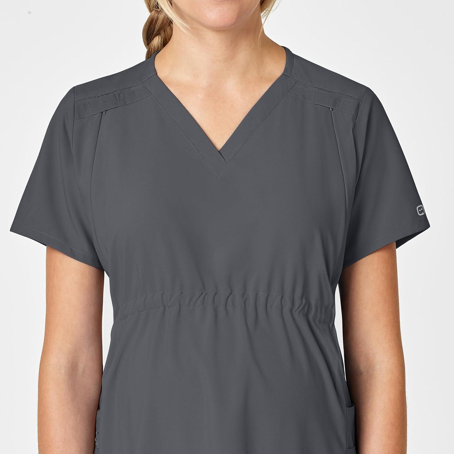 imageWink Scrubs for Women W123 Maternity VNeck Tops with 5 PocketsPewter