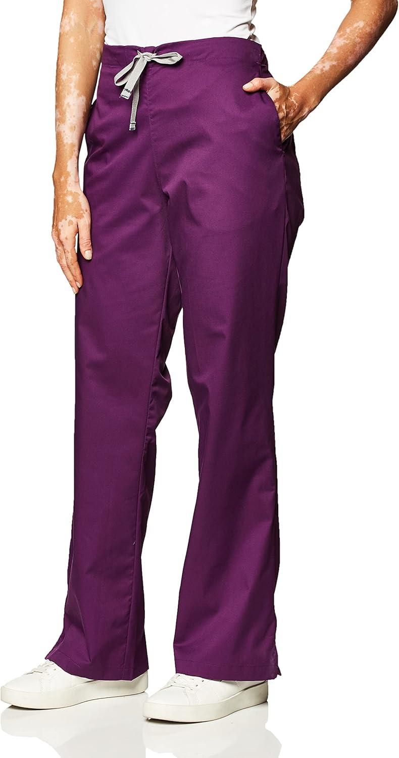 imageWink WonderWORK Scrubs for Women Flare Leg Scrub PantsEggplant
