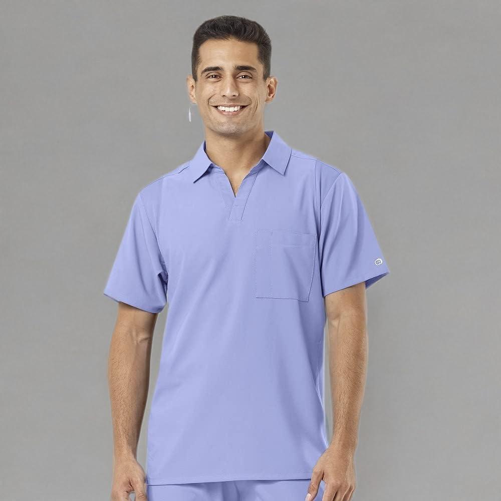 imageWonderWink Mens Collar TopCeil Blue