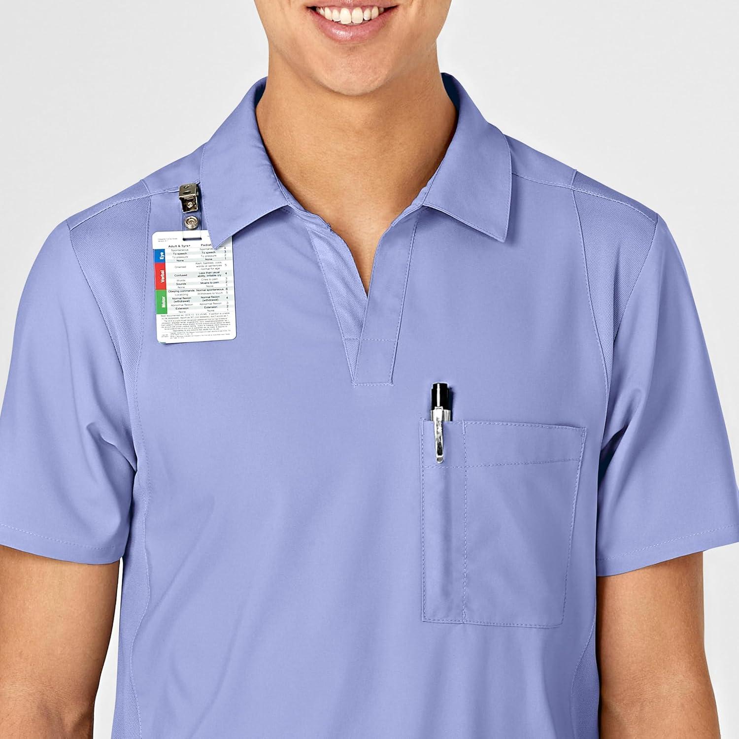 imageWonderWink Mens Collar TopCeil Blue