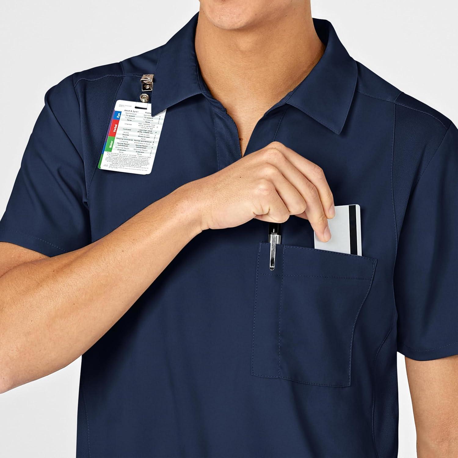 imageWonderWink Mens Collar TopNavy