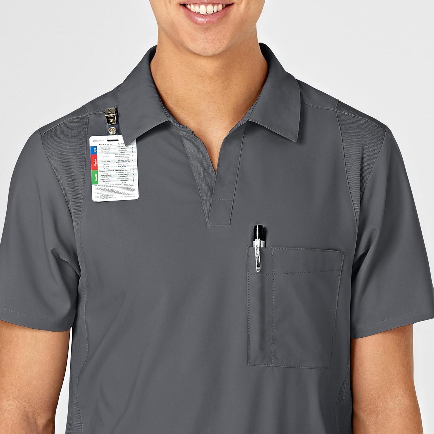 imageWonderWink Mens Collar TopPewter