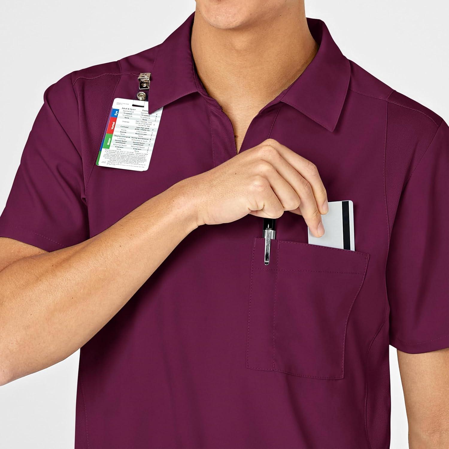 imageWonderWink Mens Collar TopWine
