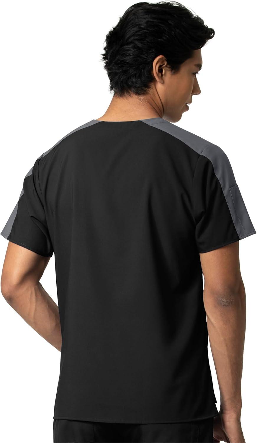 imageWonderWink Mens Mens Colorblock Scrub TopBlack