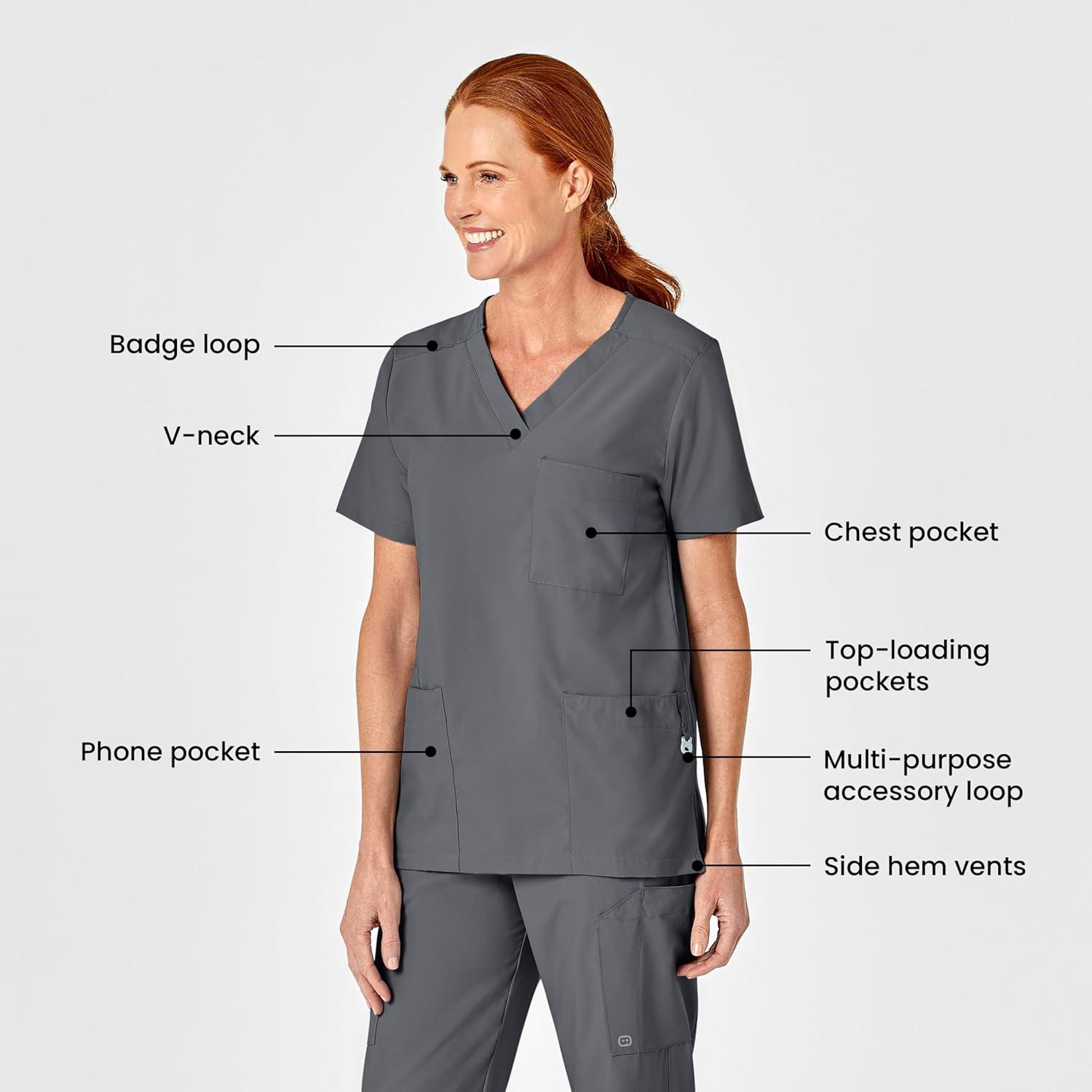 imageWonderWink Womens 4Pocket Utility TopPewter