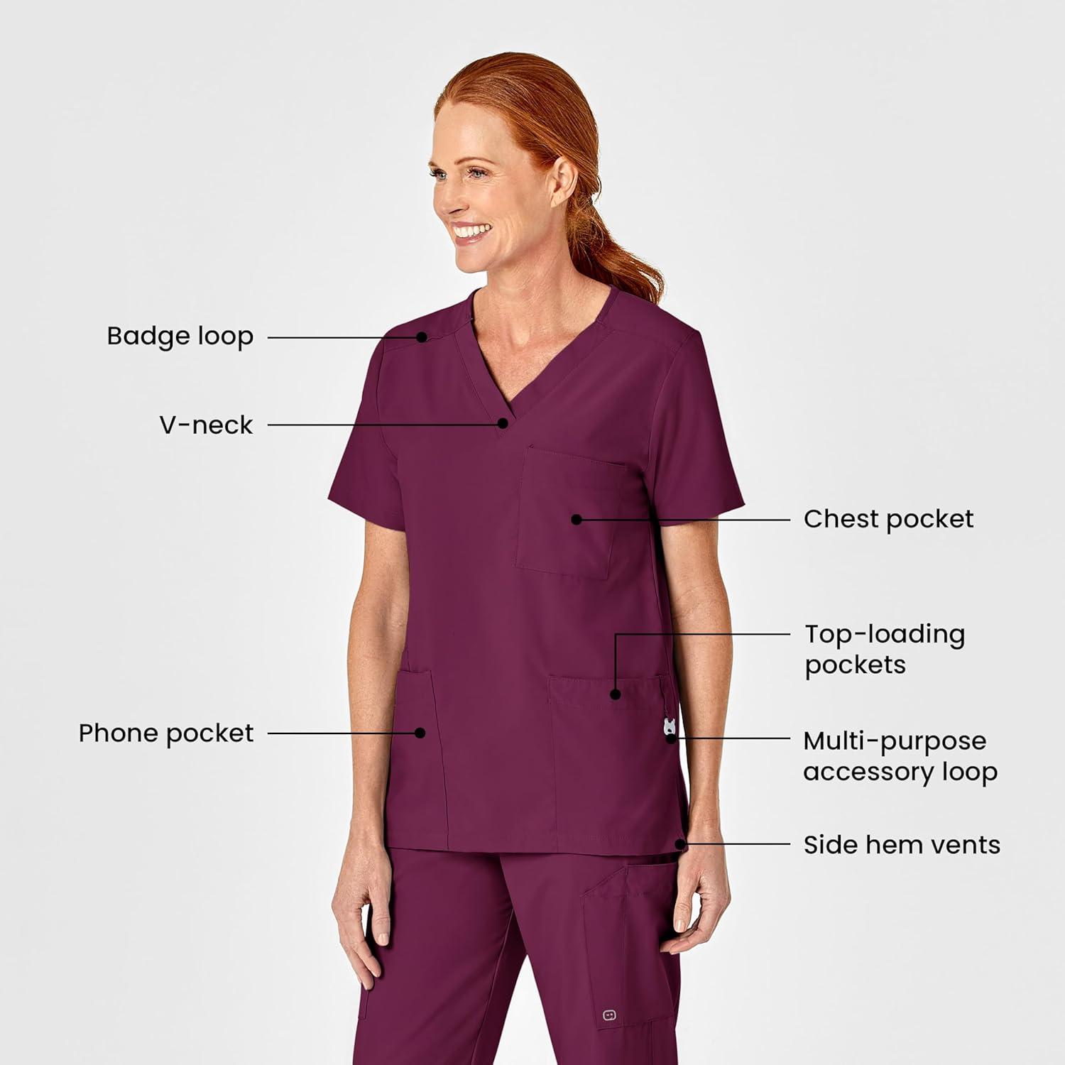 imageWonderWink Womens 4Pocket Utility TopWine