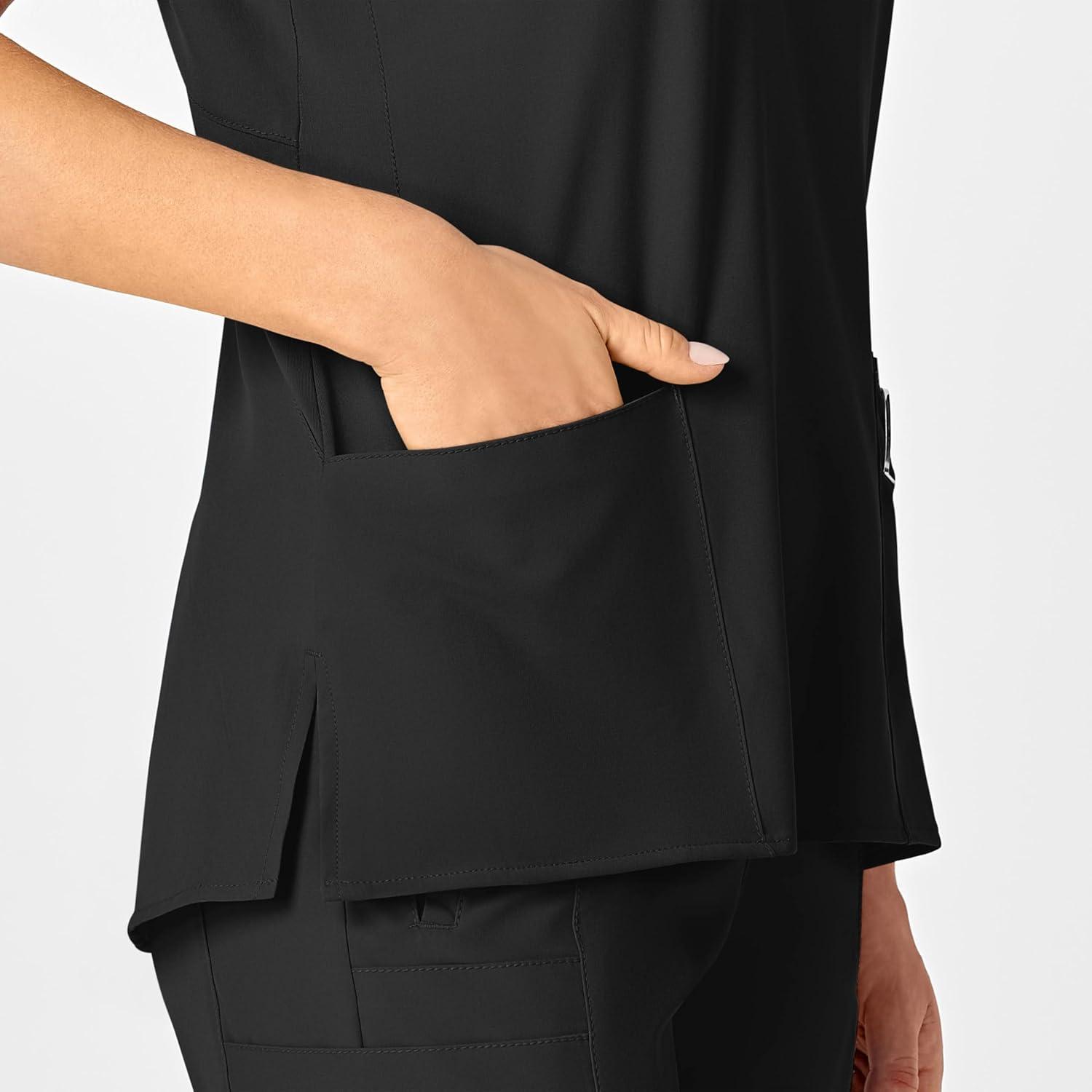 imageWonderWink Womens FlexBack Stylized VNeck TopBlack