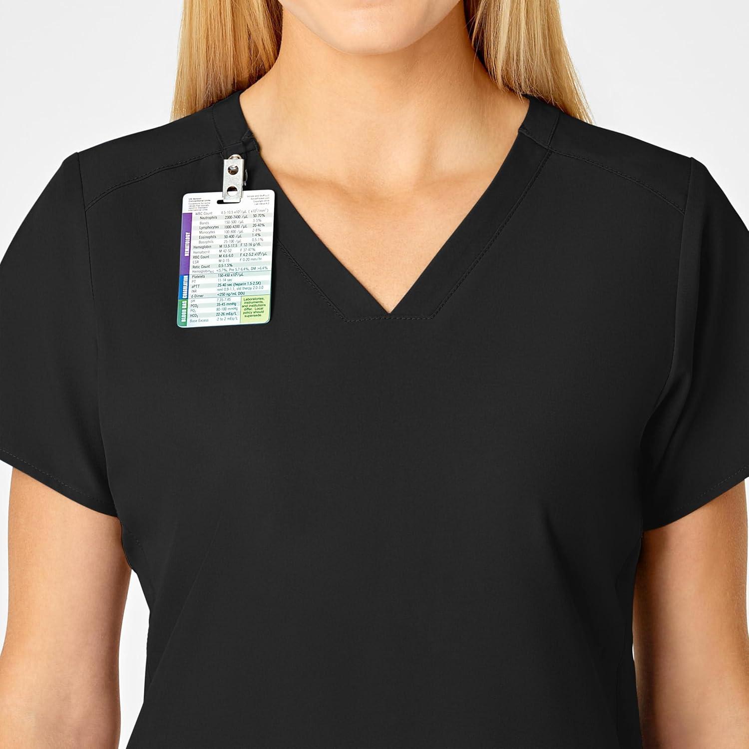 imageWonderWink Womens FlexBack Stylized VNeck TopBlack