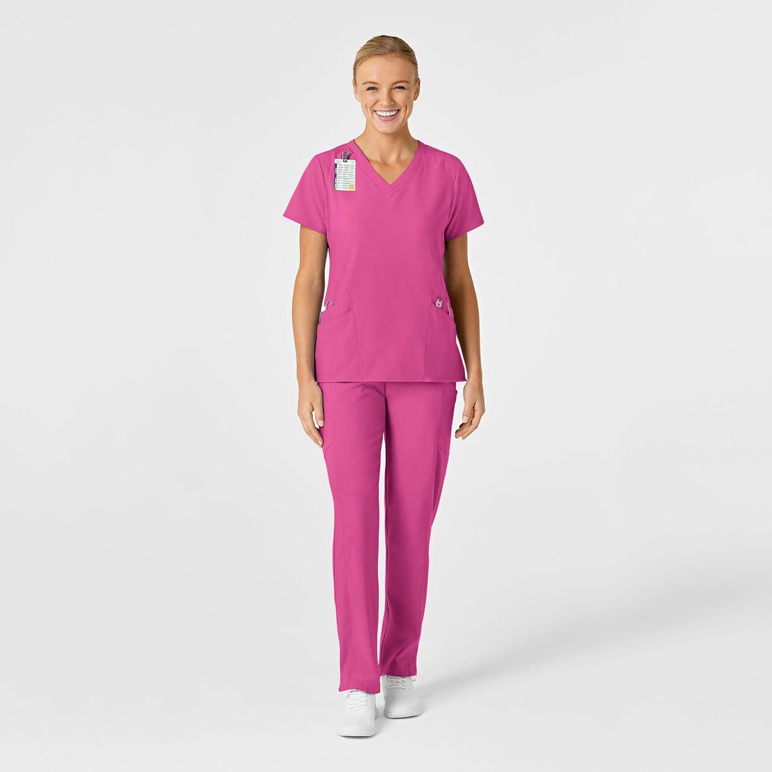 imageWonderWink Womens FlexBack Stylized VNeck TopHot Pink