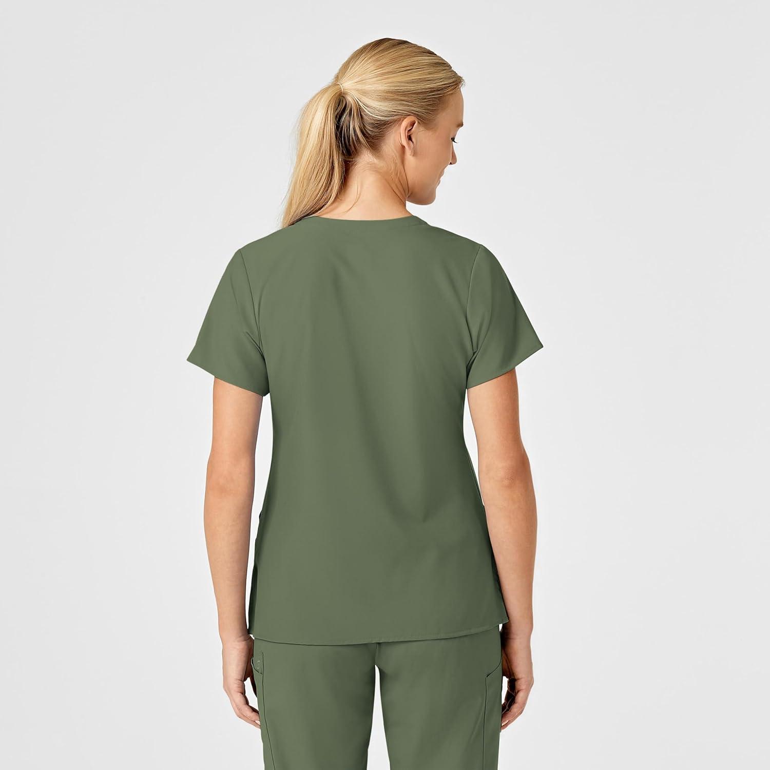 imageWonderWink Womens FlexBack Stylized VNeck TopOlive