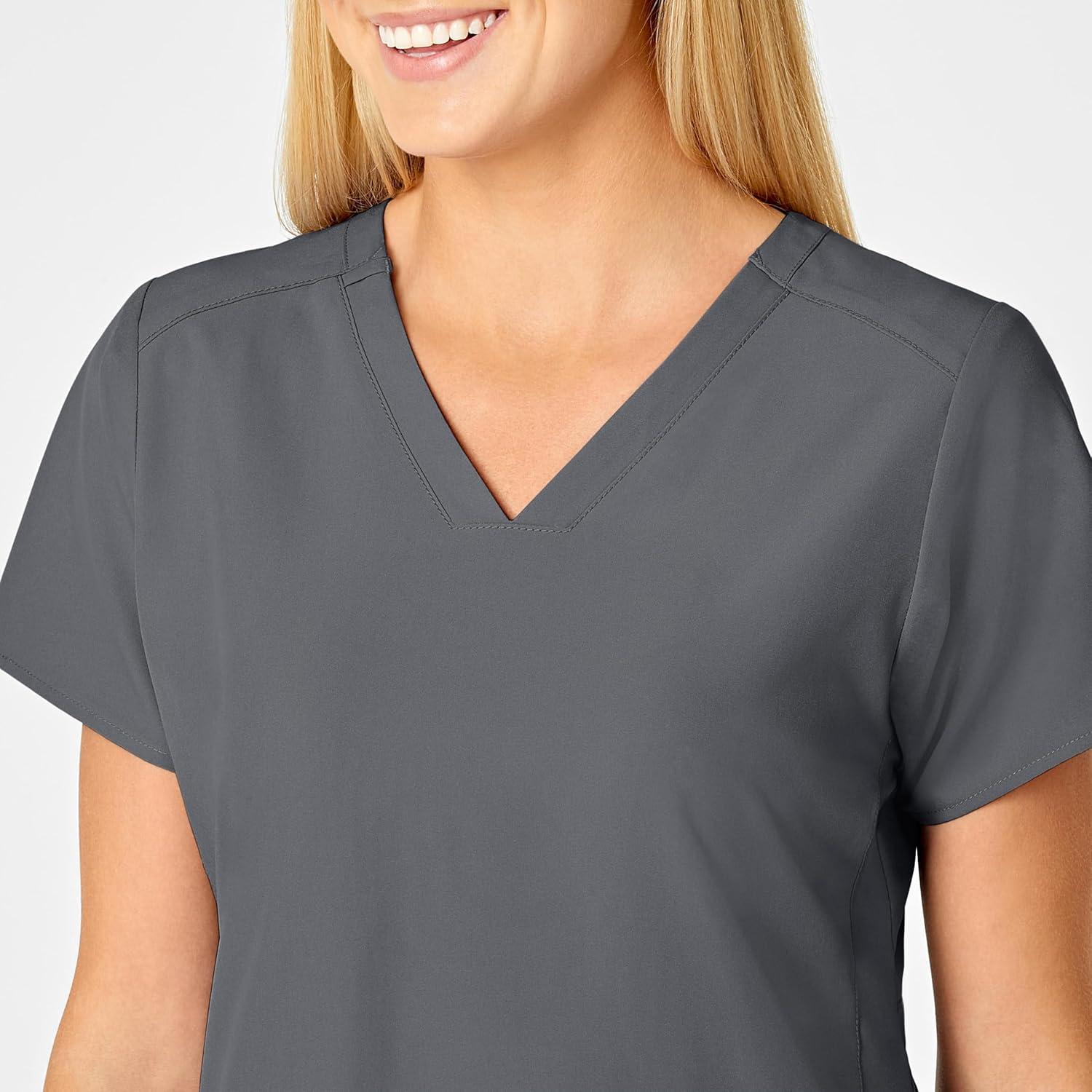 imageWonderWink Womens FlexBack Stylized VNeck TopPewter