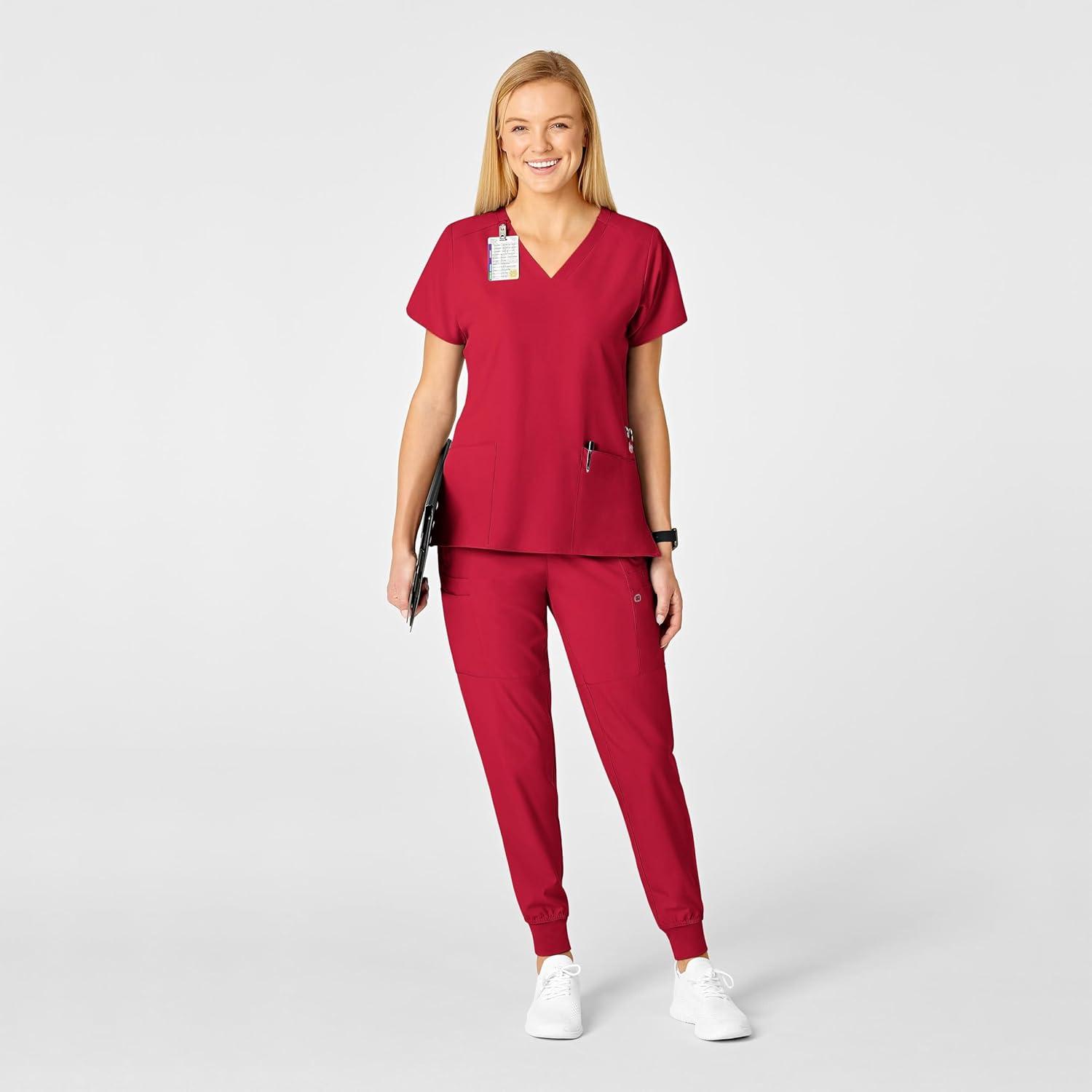 imageWonderWink Womens FlexBack Stylized VNeck TopRed
