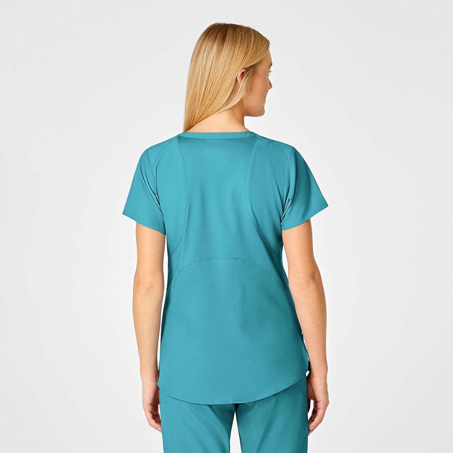 imageWonderWink Womens FlexBack Stylized VNeck TopTeal Blue