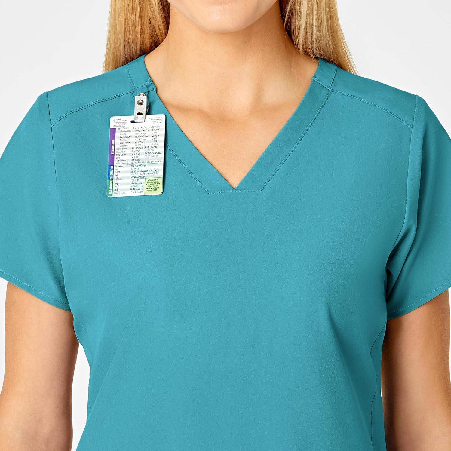 imageWonderWink Womens FlexBack Stylized VNeck TopTeal Blue