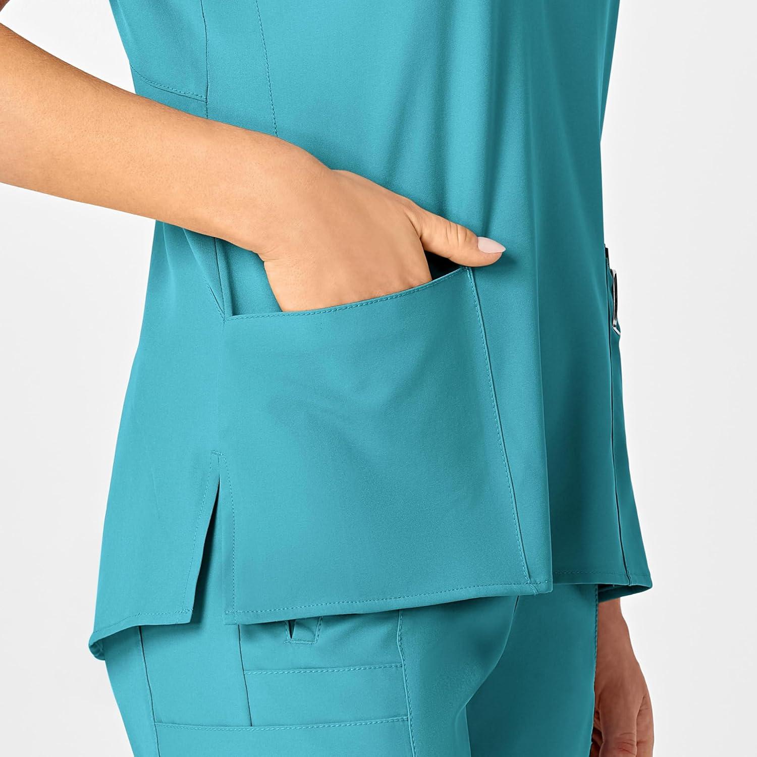 imageWonderWink Womens FlexBack Stylized VNeck TopTeal Blue