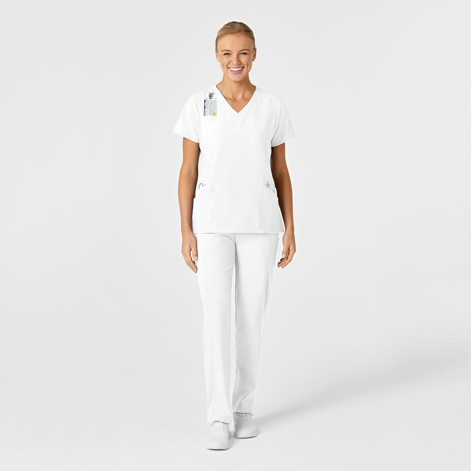 imageWonderWink Womens FlexBack Stylized VNeck TopWhite