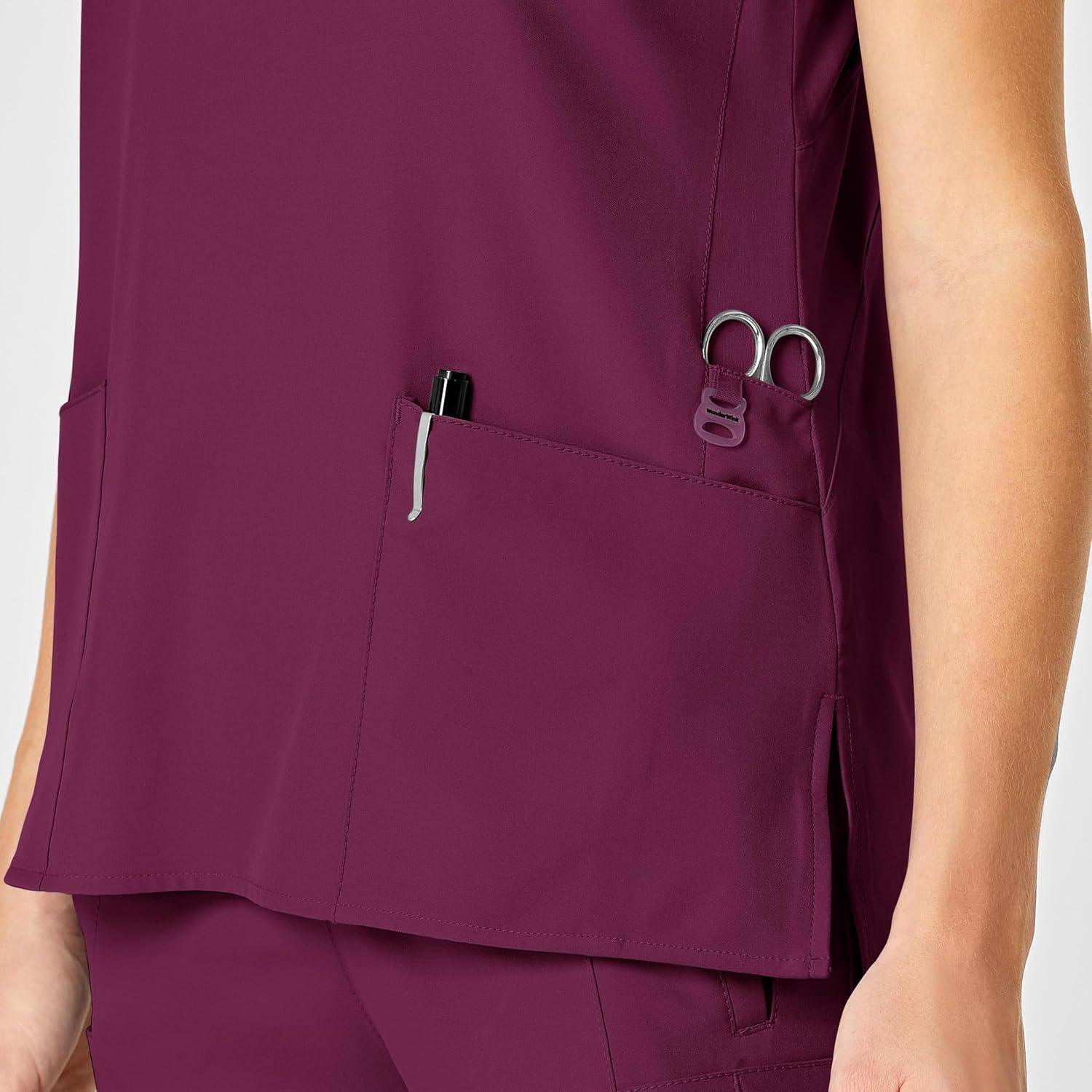 imageWonderWink Womens FlexBack Stylized VNeck TopWine