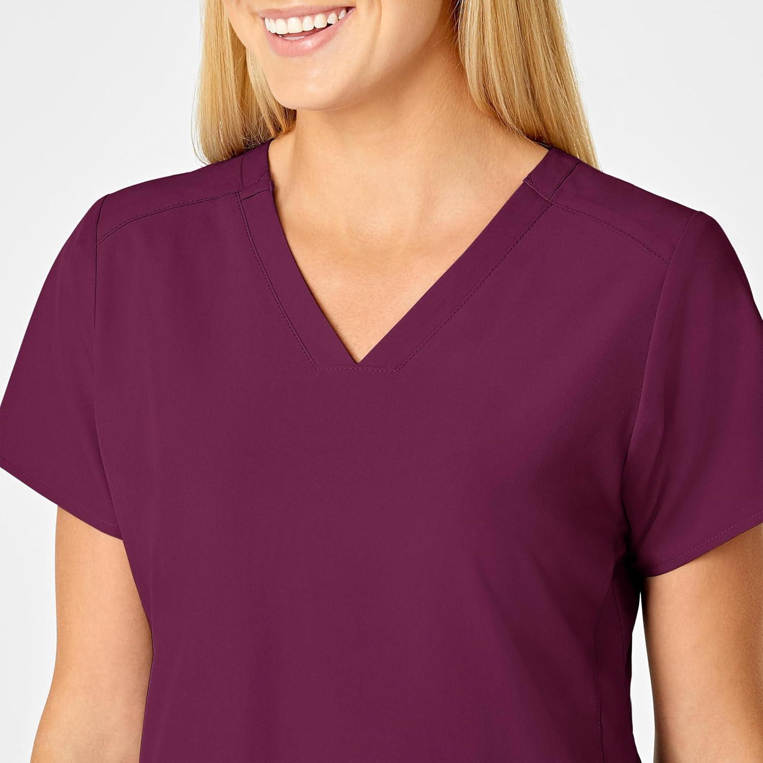 imageWonderWink Womens FlexBack Stylized VNeck TopWine