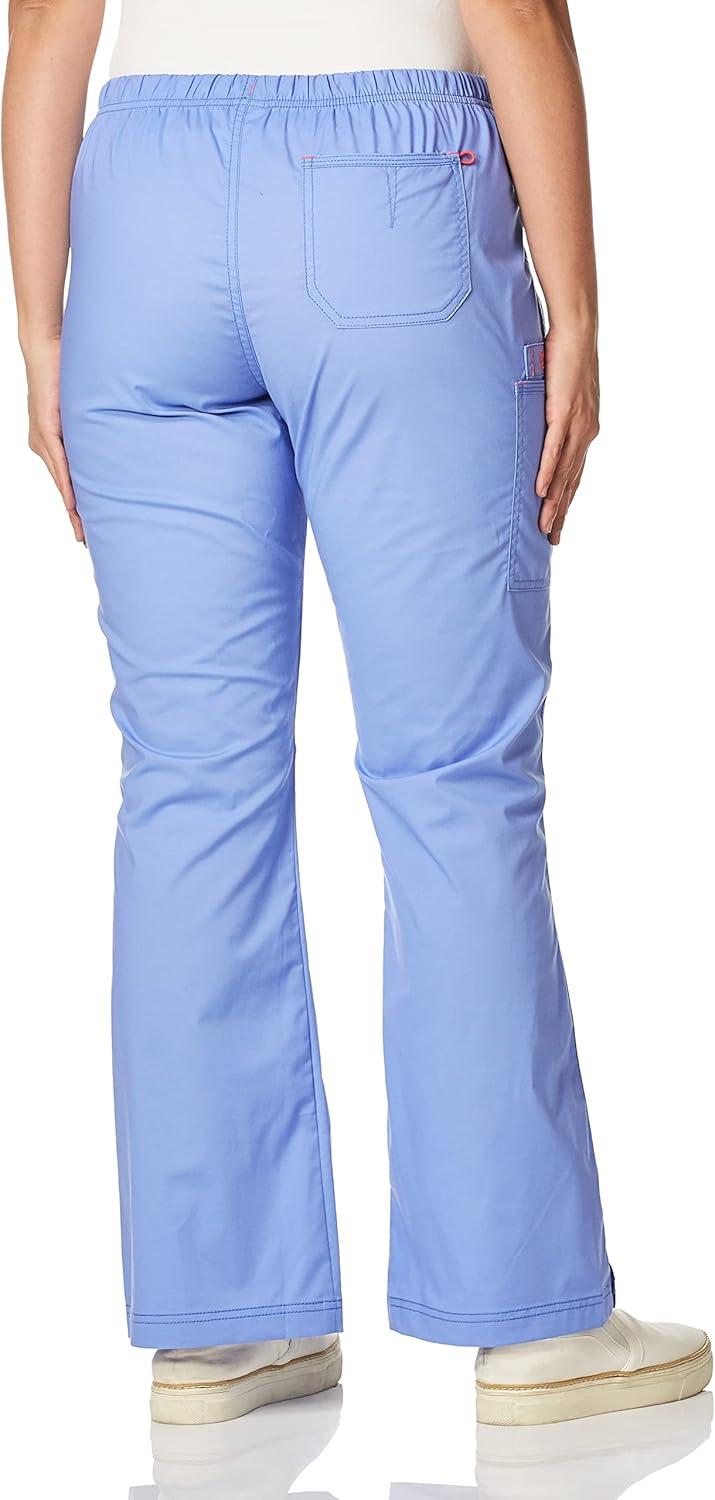 imageWonderWink Womens Grace Flare Leg Cargo PantMedical Scrubs PantsCeil Blue