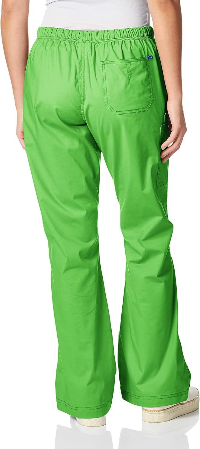 imageWonderWink Womens Grace Flare Leg Cargo PantMedical Scrubs PantsGreen Apple