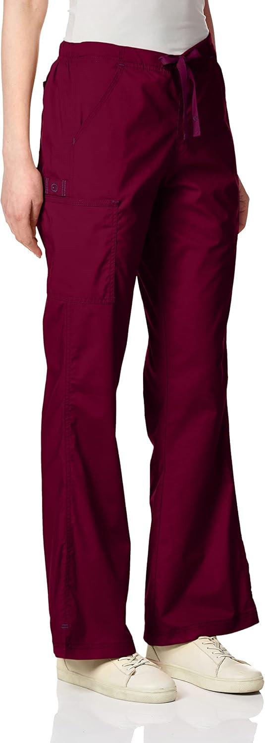 imageWonderWink Womens Grace Flare Leg Cargo PantMedical Scrubs PantsWine