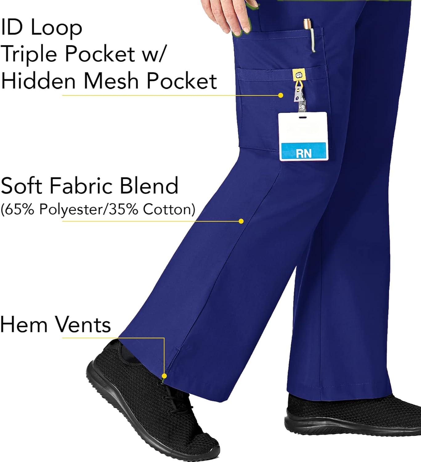 imageWonderWink Womens Scrubs Romeo SixPocket Flare Leg Pant XS5XL 6 Pockets Elastic Waistband with Convertible DrawstringGalaxy Blue