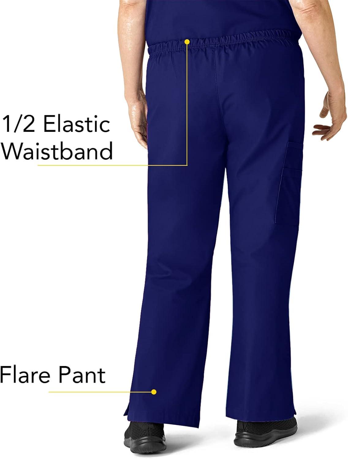 imageWonderWink Womens Scrubs Romeo SixPocket Flare Leg Pant XS5XL 6 Pockets Elastic Waistband with Convertible DrawstringGalaxy Blue