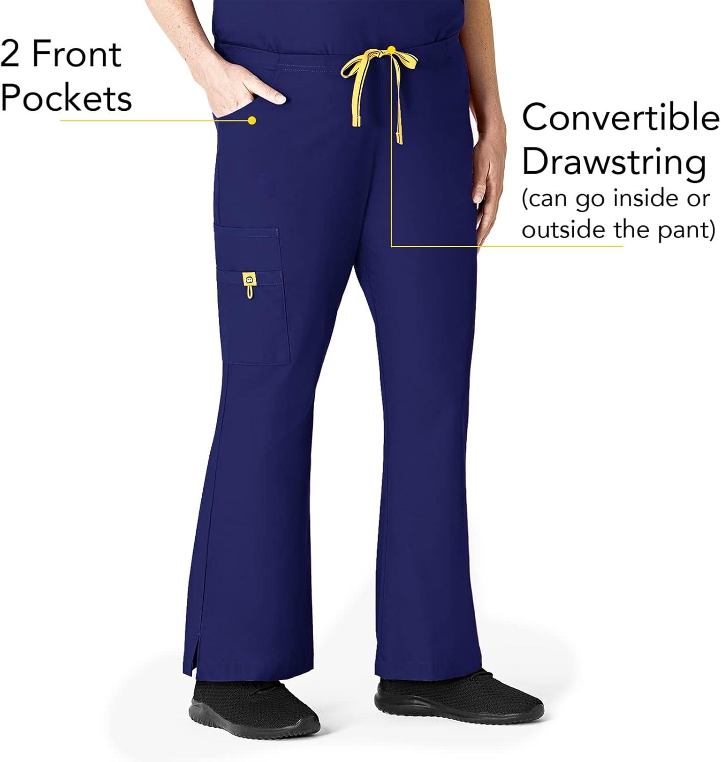 imageWonderWink Womens Scrubs Romeo SixPocket Flare Leg Pant XS5XL 6 Pockets Elastic Waistband with Convertible DrawstringGalaxy Blue