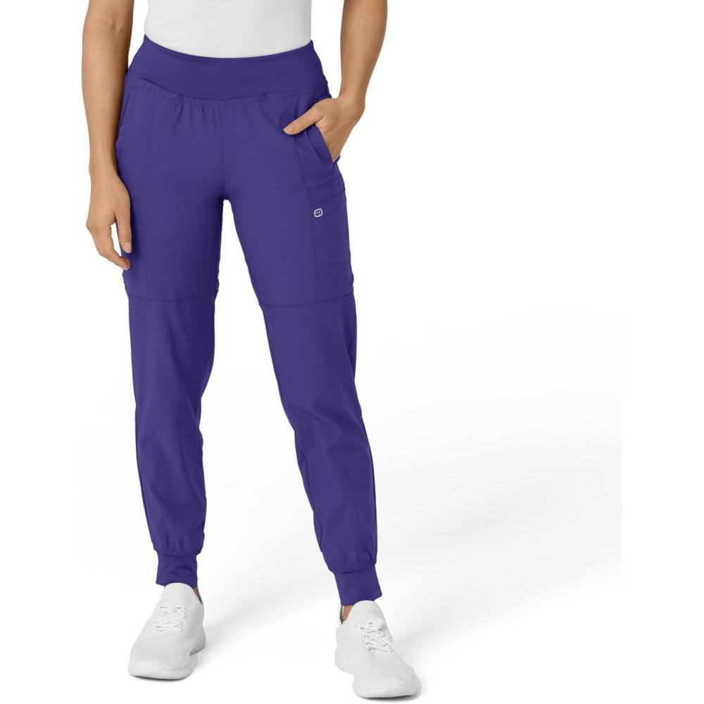 imageW123 Womens Comfort Waist Cargo Jogger Scrub PantGrape