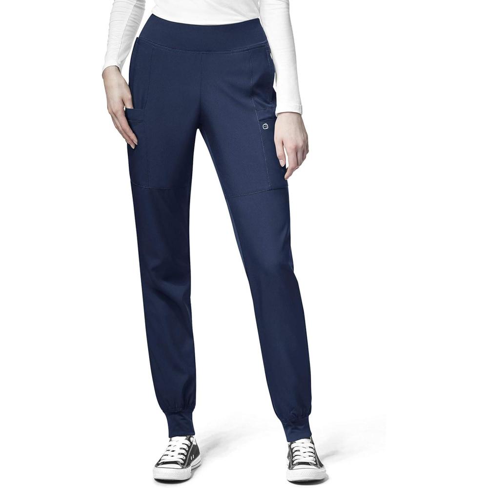 imageW123 Womens Comfort Waist Cargo Jogger Scrub PantNavy