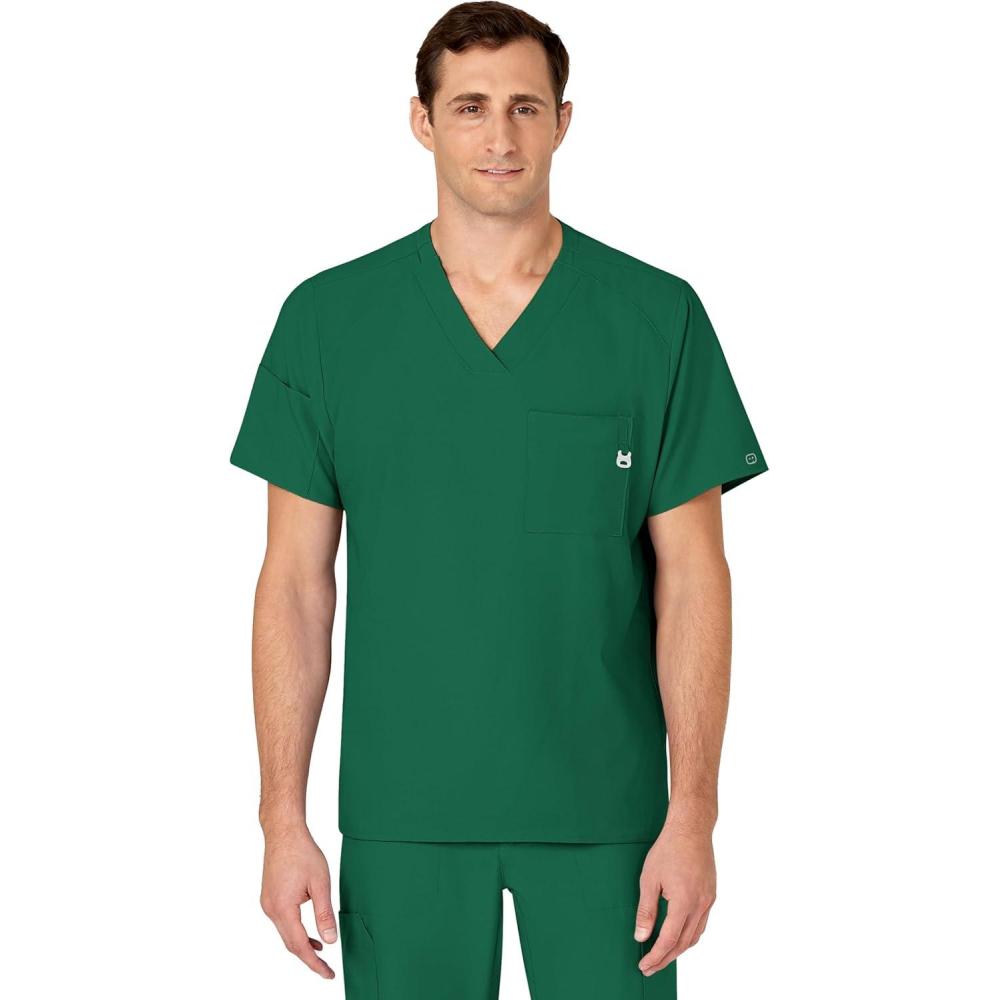 imageWINK Scrubs for Men W123 VNeck Tops with 6 PocketsHunter