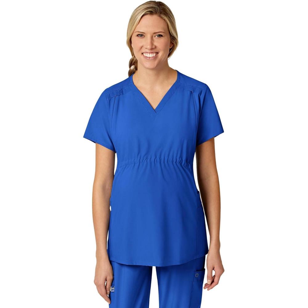 imageWink Scrubs for Women W123 Maternity VNeck Tops with 5 PocketsRoyal