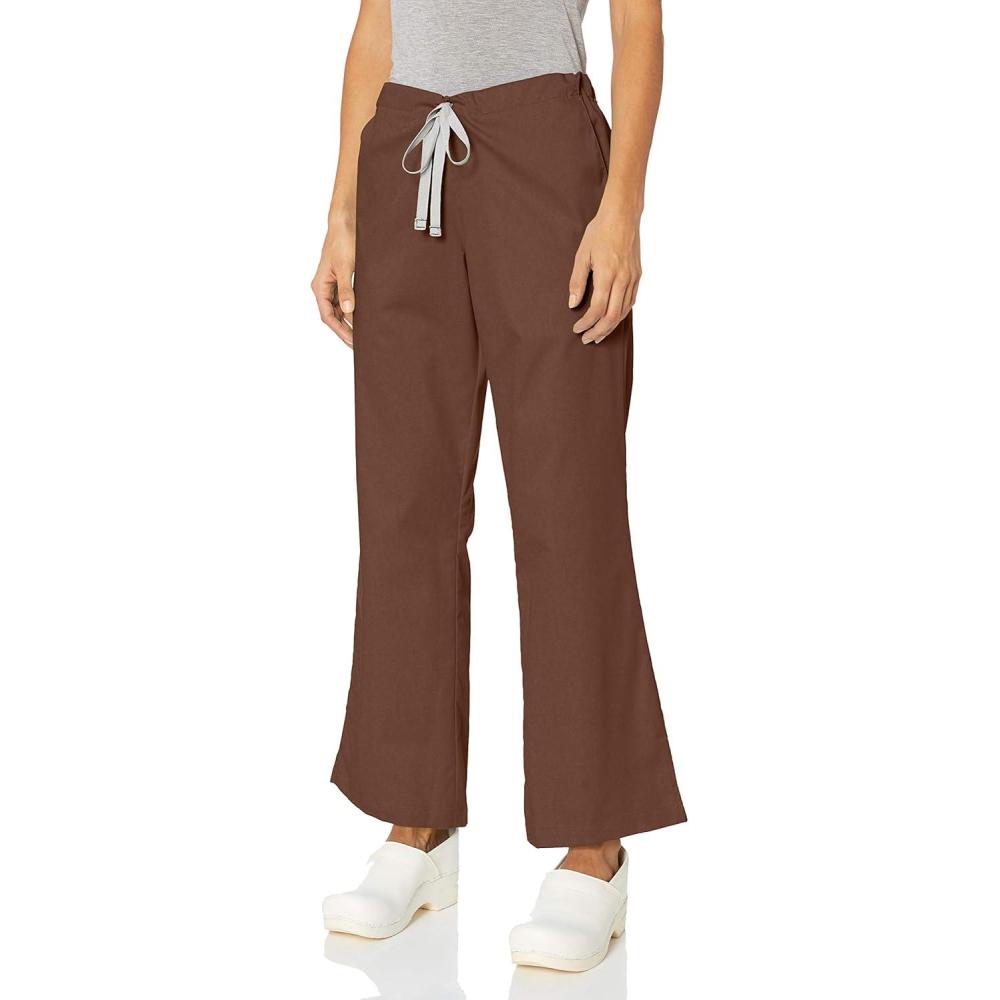 imageWink WonderWORK Scrubs for Women Flare Leg Scrub PantsChocolate