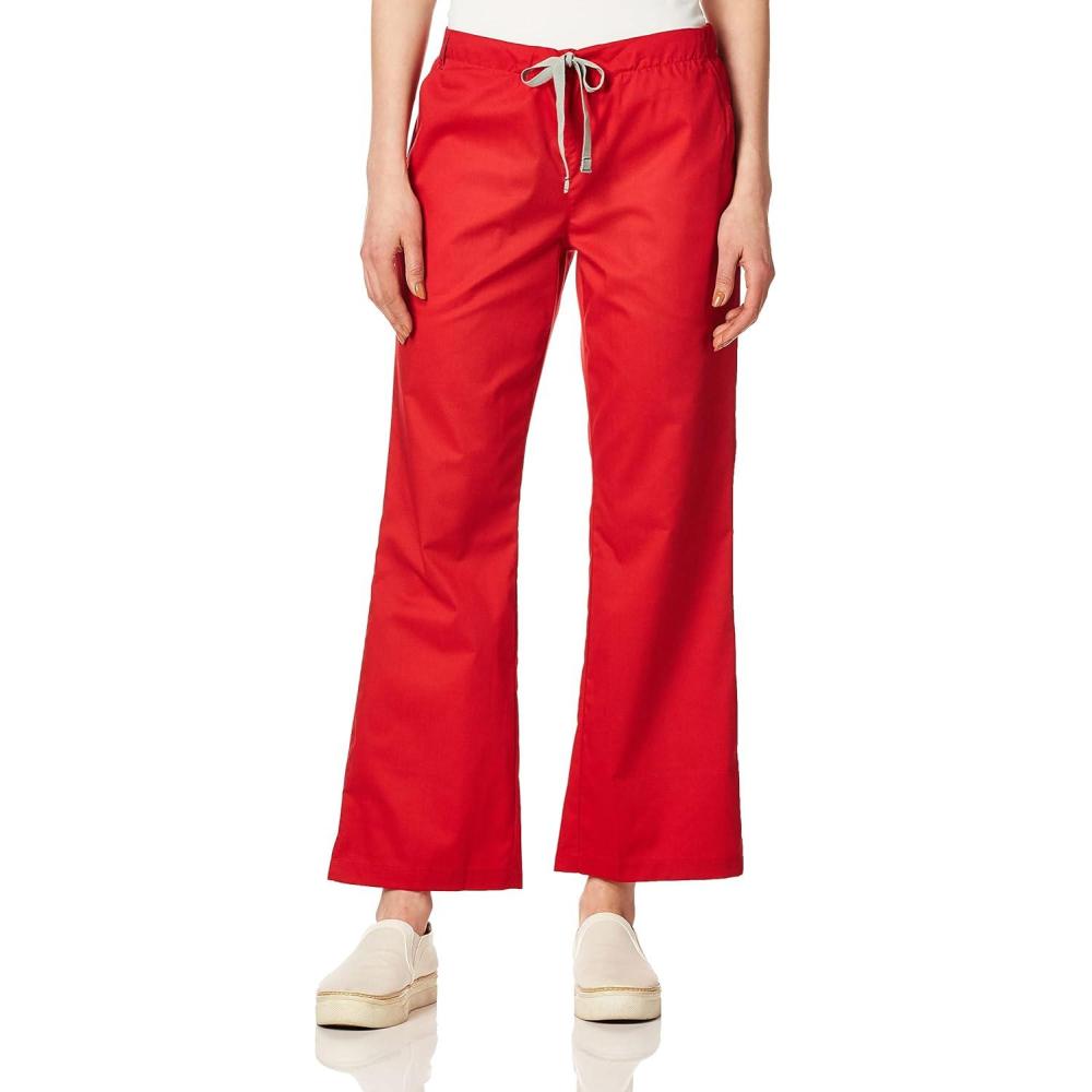 imageWink WonderWORK Scrubs for Women Flare Leg Scrub PantsRed
