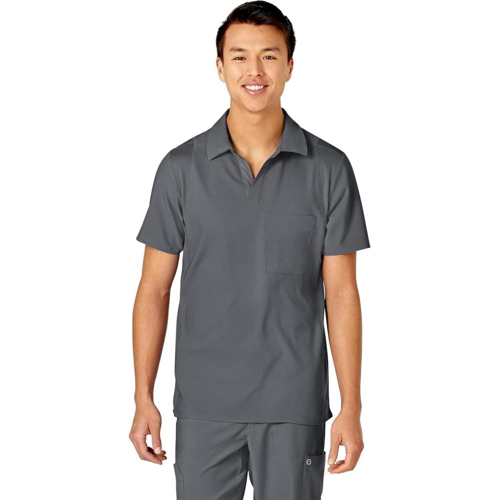 imageWonderWink Mens Collar TopPewter