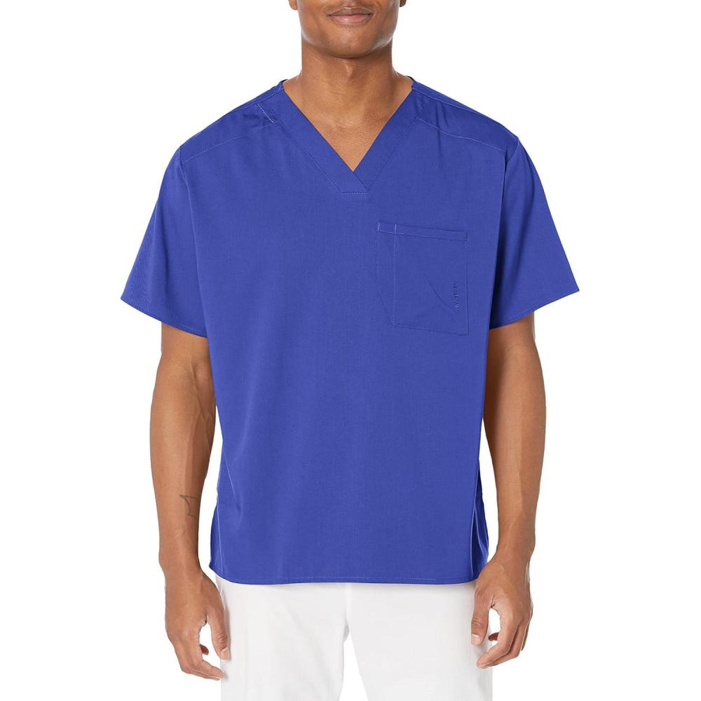 imageWonderWink Mens Mens VNeck Scrub TopGalaxy Blue