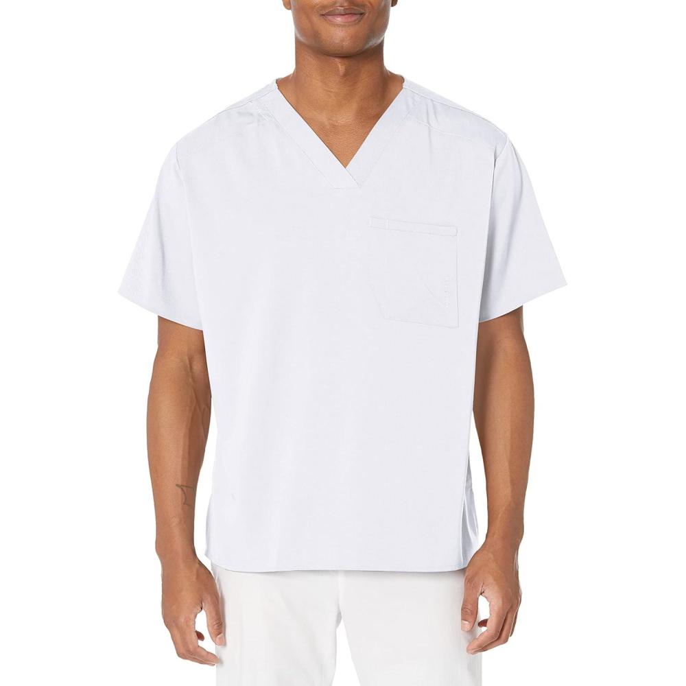 imageWonderWink Mens Mens VNeck Scrub TopWhite