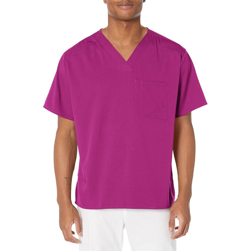 imageWonderWink Mens Mens VNeck Scrub TopWine