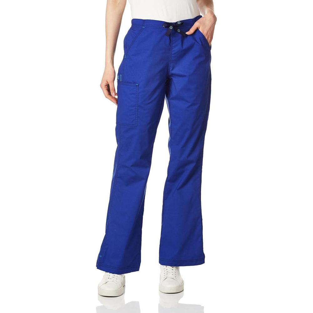 imageWonderWink Womens Grace Flare Leg Cargo PantMedical Scrubs PantsGalaxy Blue