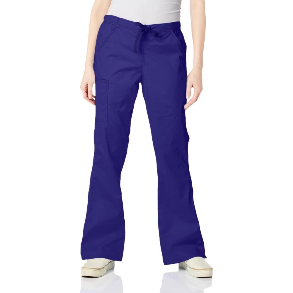 imageWonderWink Womens Grace Flare Leg Cargo PantMedical Scrubs PantsGrape