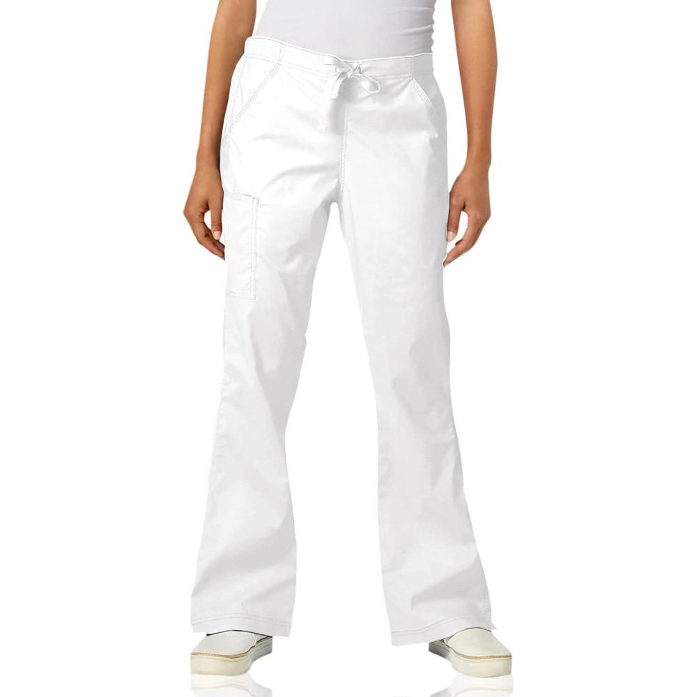 imageWonderWink Womens Grace Flare Leg Cargo PantMedical Scrubs PantsTrue White