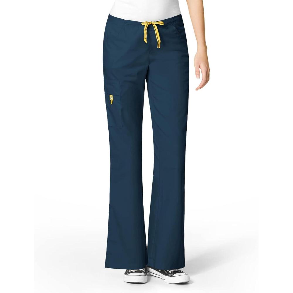 imageWonderWink Womens Scrubs Romeo SixPocket Flare Leg Pant XS5XL 6 Pockets Elastic Waistband with Convertible DrawstringCaribbean