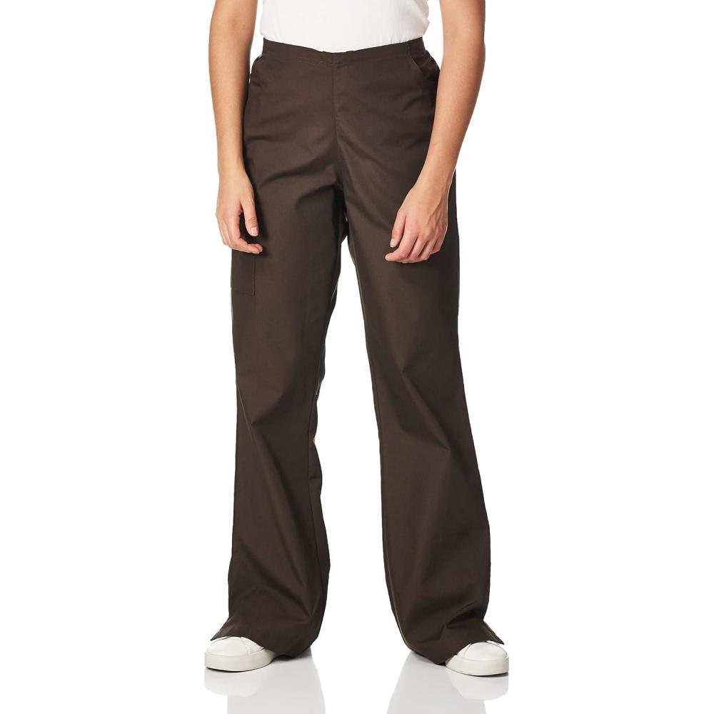 imageWonderWink Womens Scrubs Romeo SixPocket Flare Leg Pant XS5XL 6 Pockets Elastic Waistband with Convertible DrawstringChocolate