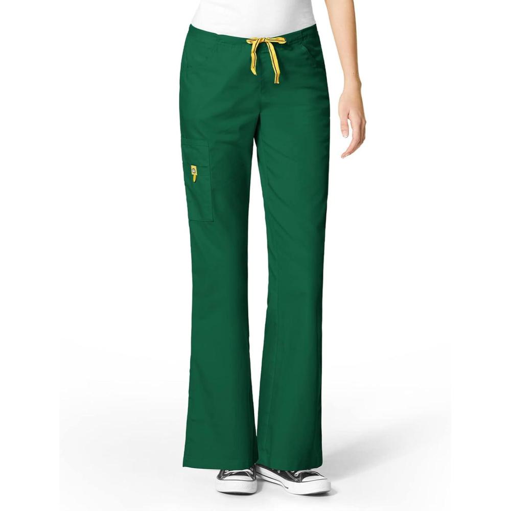 imageWonderWink Womens Scrubs Romeo SixPocket Flare Leg Pant XS5XL 6 Pockets Elastic Waistband with Convertible DrawstringHunter Green