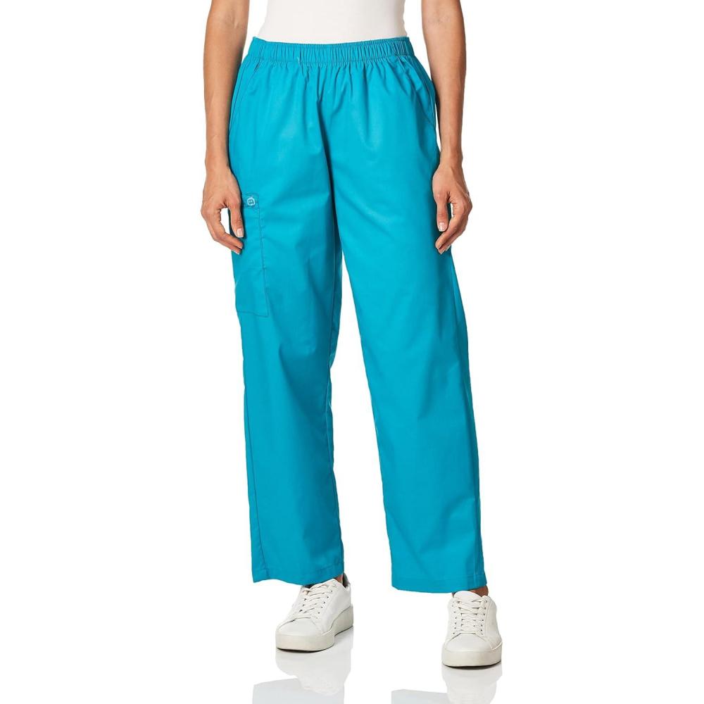 imageWonderWink Womens Tall Wonderwork Womens PullOn Cargo Scrub Pant TallTeal