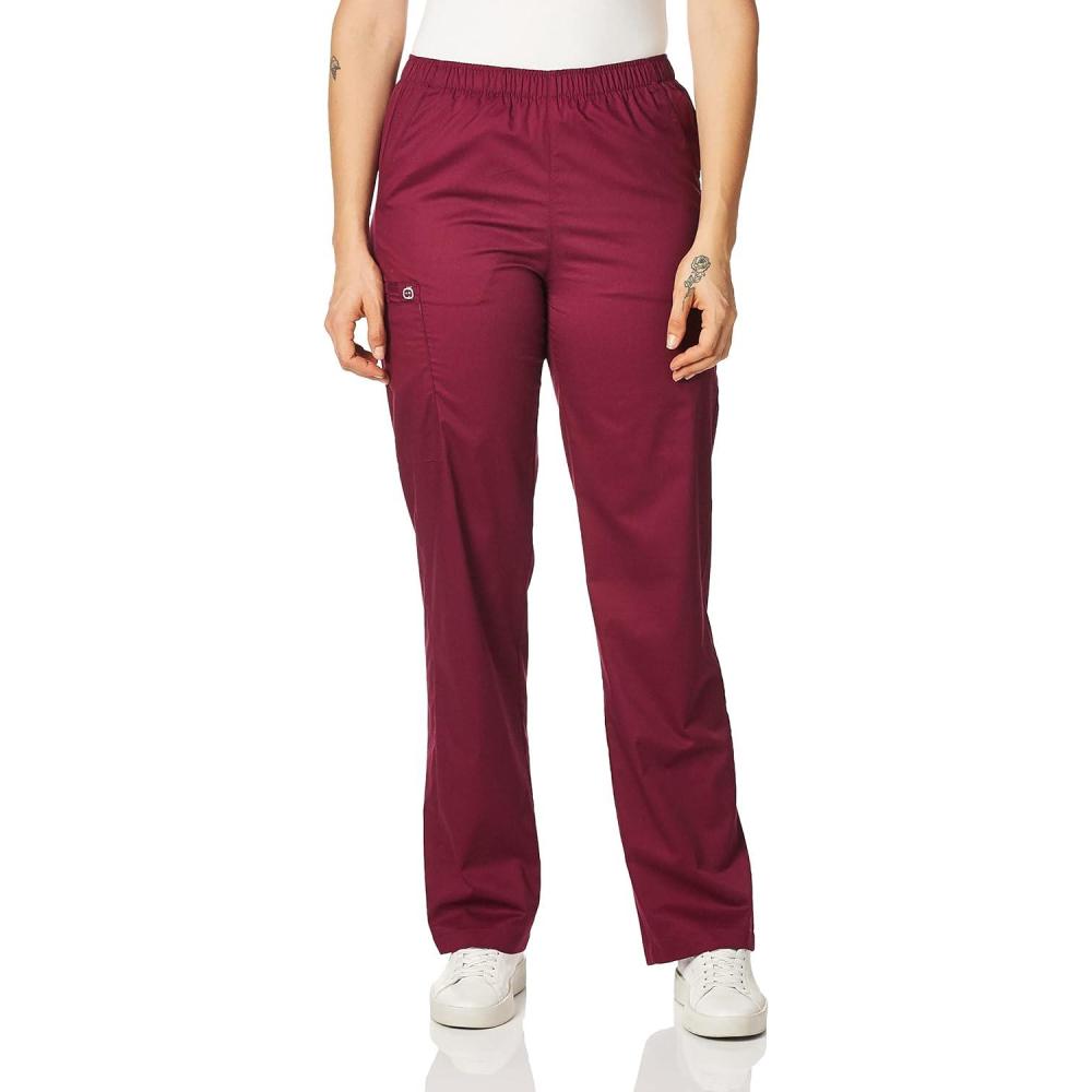 imageWonderWink Womens Tall Wonderwork Womens PullOn Cargo Scrub Pant TallWine