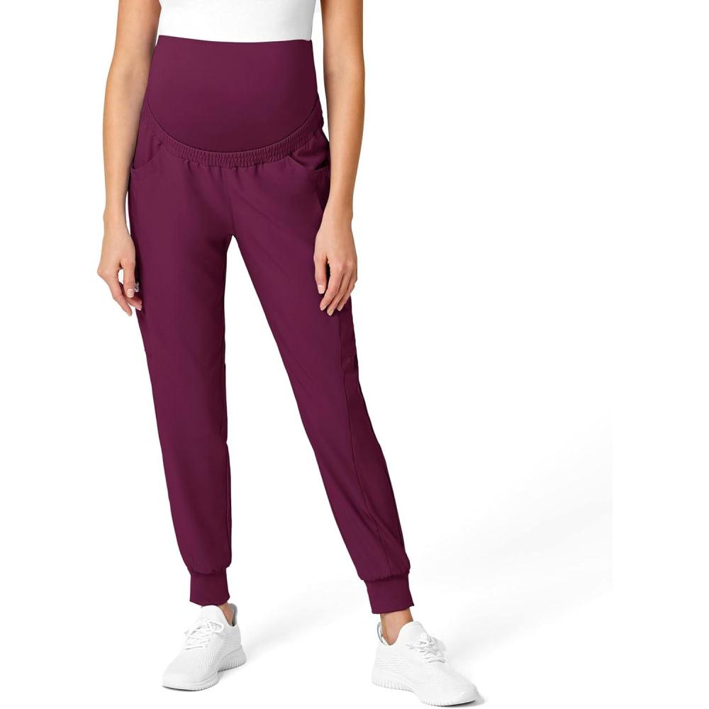 imageWonderWink Womens W123 Maternity Jogger Scrub PantWine